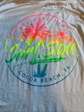 Cocoa Beach Florida Long Sleeve Hoodie L Rainbow